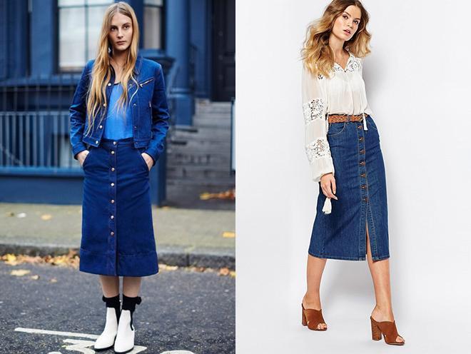 С чем носить джинсовую юбку: актуальные образы и сочетания