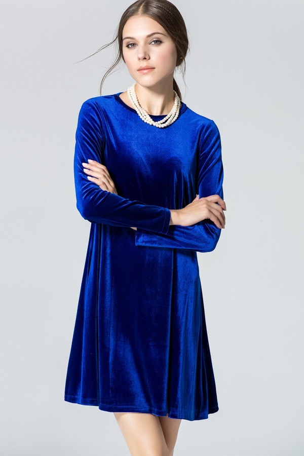 синее бархатное платье