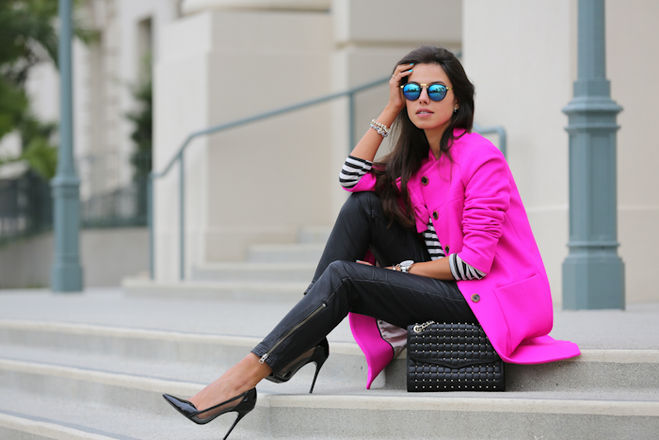 С чем носить розовое пальто? Рассмотрим разные сочетания