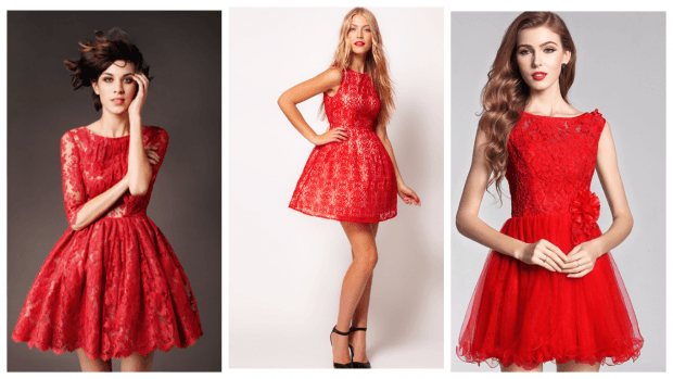 красные клубные платья