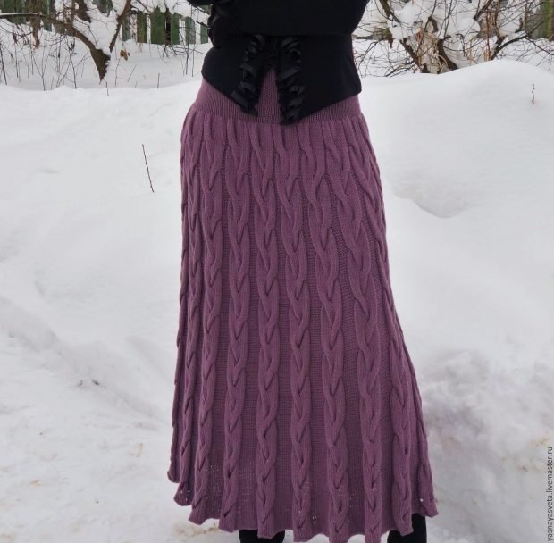 длинная вязаная юбка мода осень зима 2019 2020