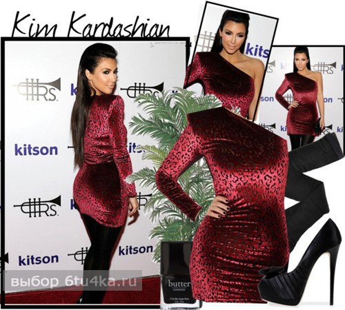 Ким Кардашьян в леопардовом платье