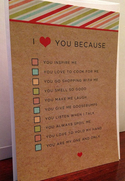 почему тебя люблю - причины любви - идея открытки, открытка валентинка своими руками