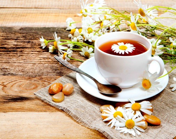 При кашле полезен чай из ромашки