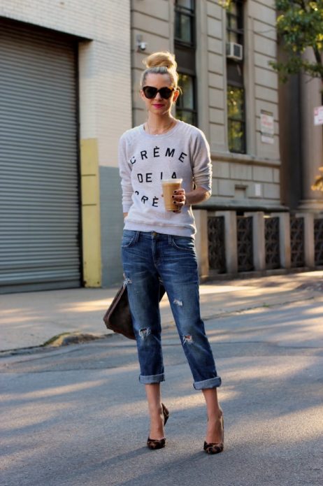 Образ со свитером и джинсами для прогулки