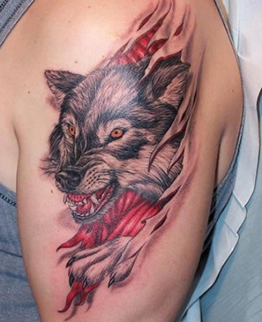 3d Wolf Tattoo