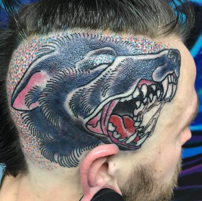 Wolf Tattoos On Head