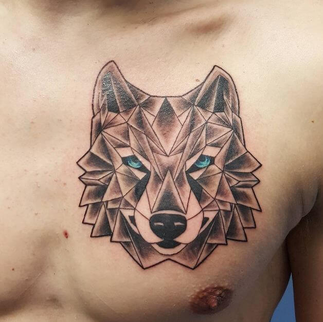 Geometric Wolf Tattoo