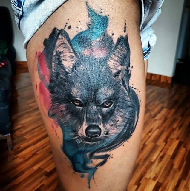 Girl Wolf Tattoo
