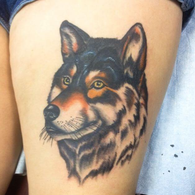 Realistic Wolf Tattoo