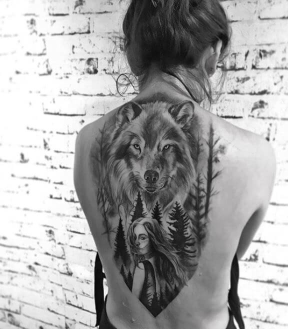 Wolf Woman Tattoo