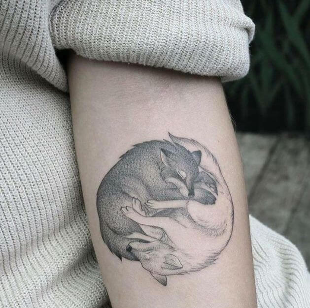 Yin Yang Wolf Tattoo