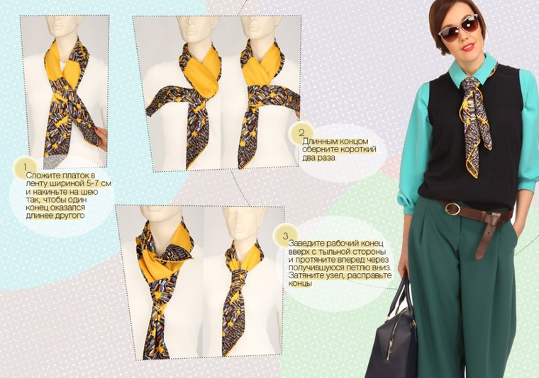Модные и стильные платки и шарфики как выбирать и завязывать, фото № 6