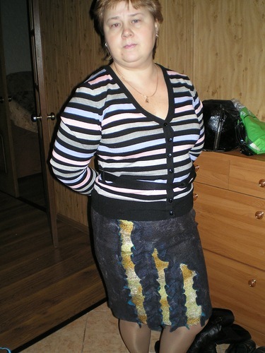 Мастер-класс: юбка «Мраморная» методом мокрого валяния, фото № 34