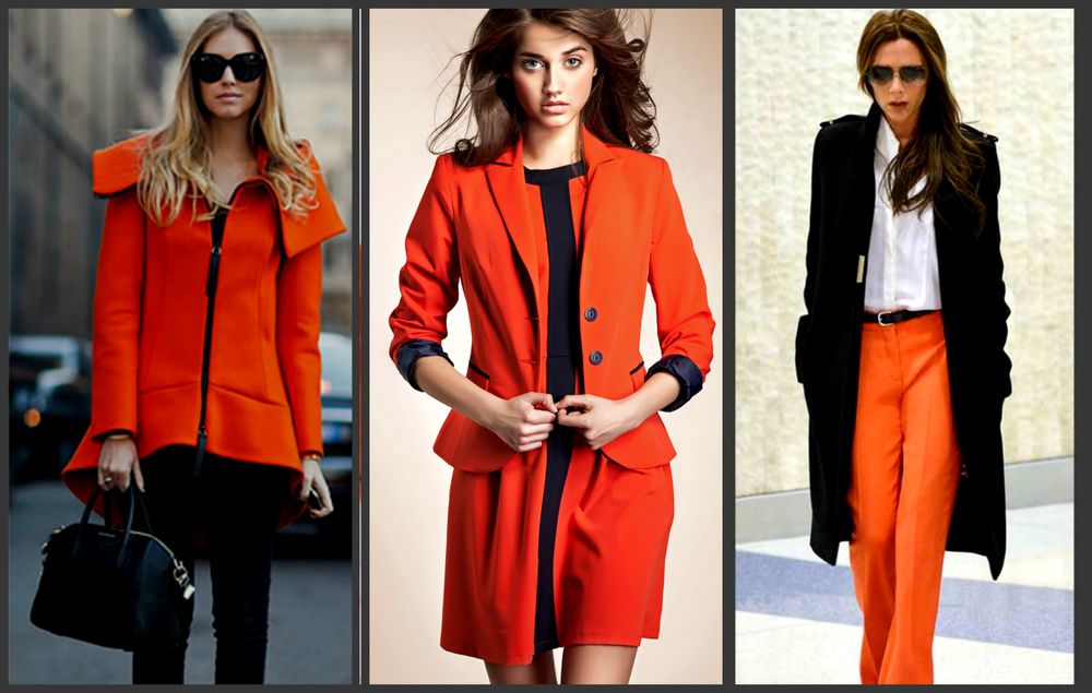 Сочетание оранжевого и красного в одежде