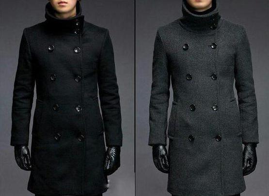 мужское пальто с воротником стойка