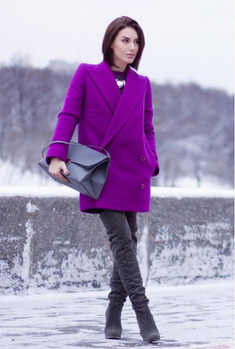 серо фиолетовый цвет пальто