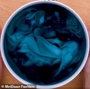 And by adding baking soda, the purple is transformed to blue