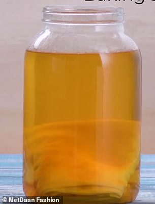 By adding baking soda to the tumeric water, a red dye is made