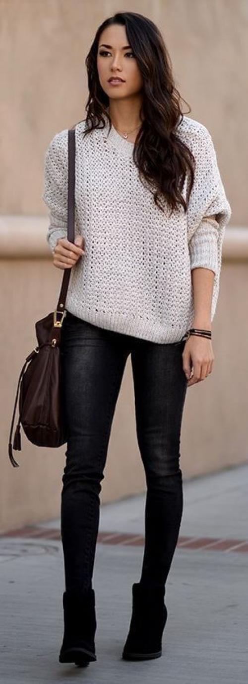 Длинный свитер с джинсами. Женские свитера: возможные комбинации
