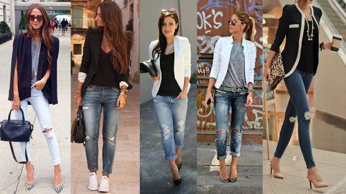 Женский пиджак с джинсами. Женские пиджаки под джинсы и фото, с чем носить модели без рукавов 10