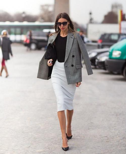 Женский серый пиджак с чем носить. C чем носить серый пиджак: современные образы 15