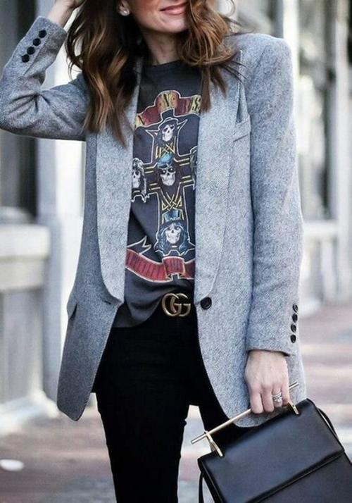 Женский серый пиджак с чем носить. C чем носить серый пиджак: современные образы