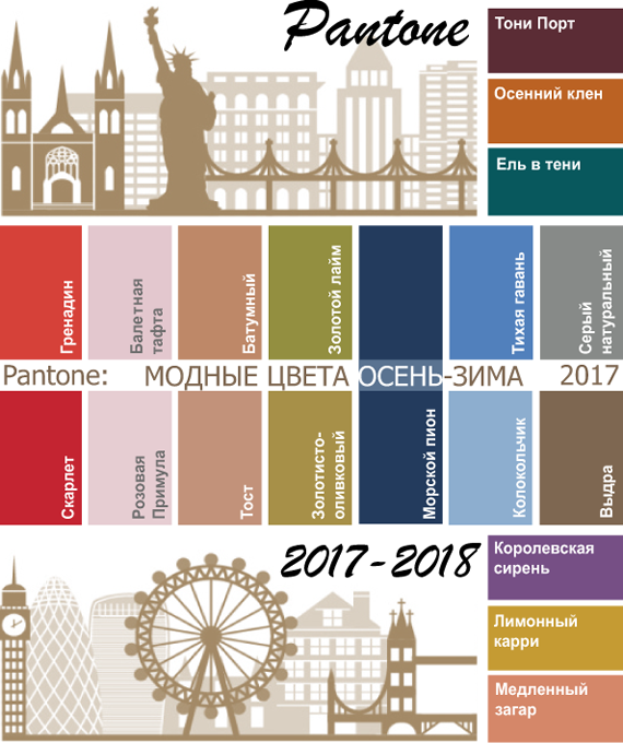 модные цвета осень зима 2017 2018