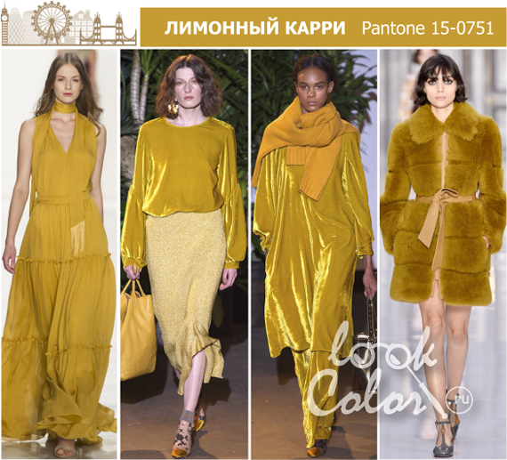 модный цвет лимонный карри на показе мод 2017 2018