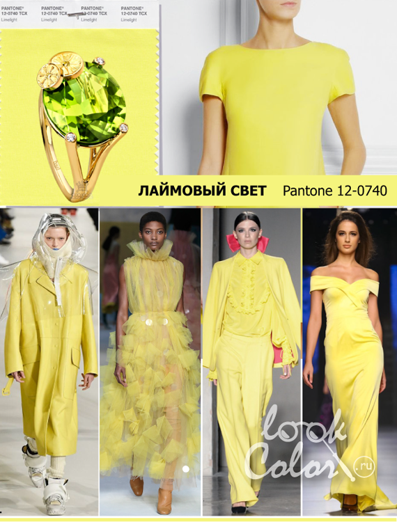 Модный цвет осень-зима 2018-2019 PANTONE 12-0740 Лаймовый Свет (Limelight)