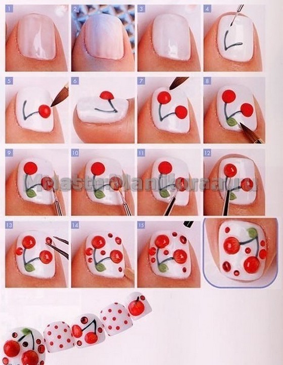 Рисуем интересный рисунок на ногтях
