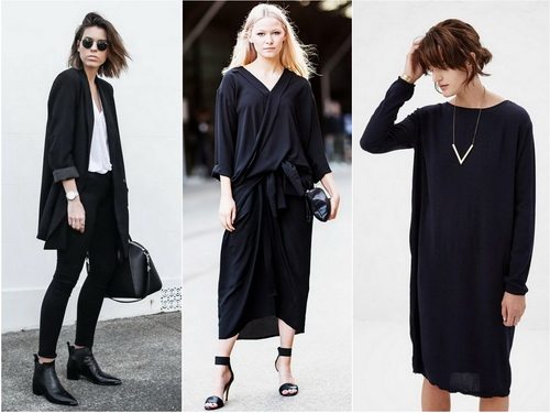 Черный цвет современной одежды