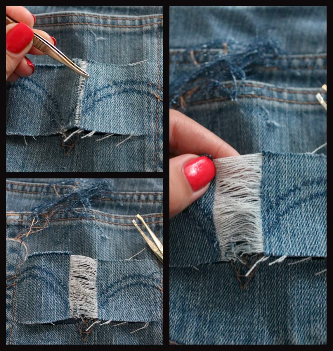 Как самой сделать рваные джинсы