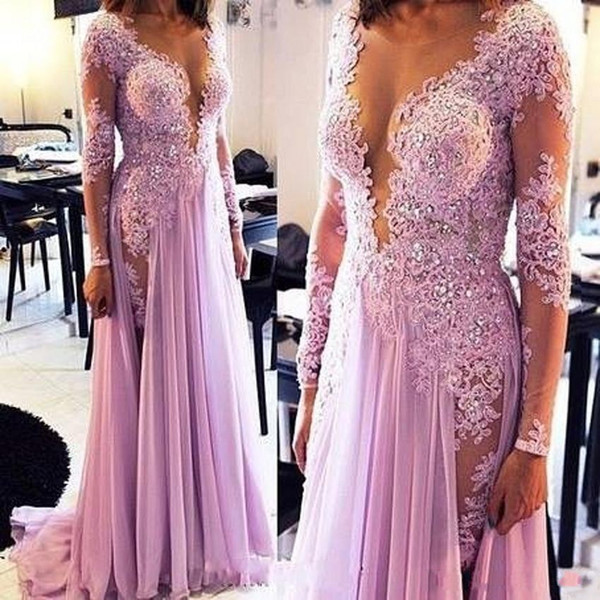 Удобное светло-фиолетовое вечернее платье