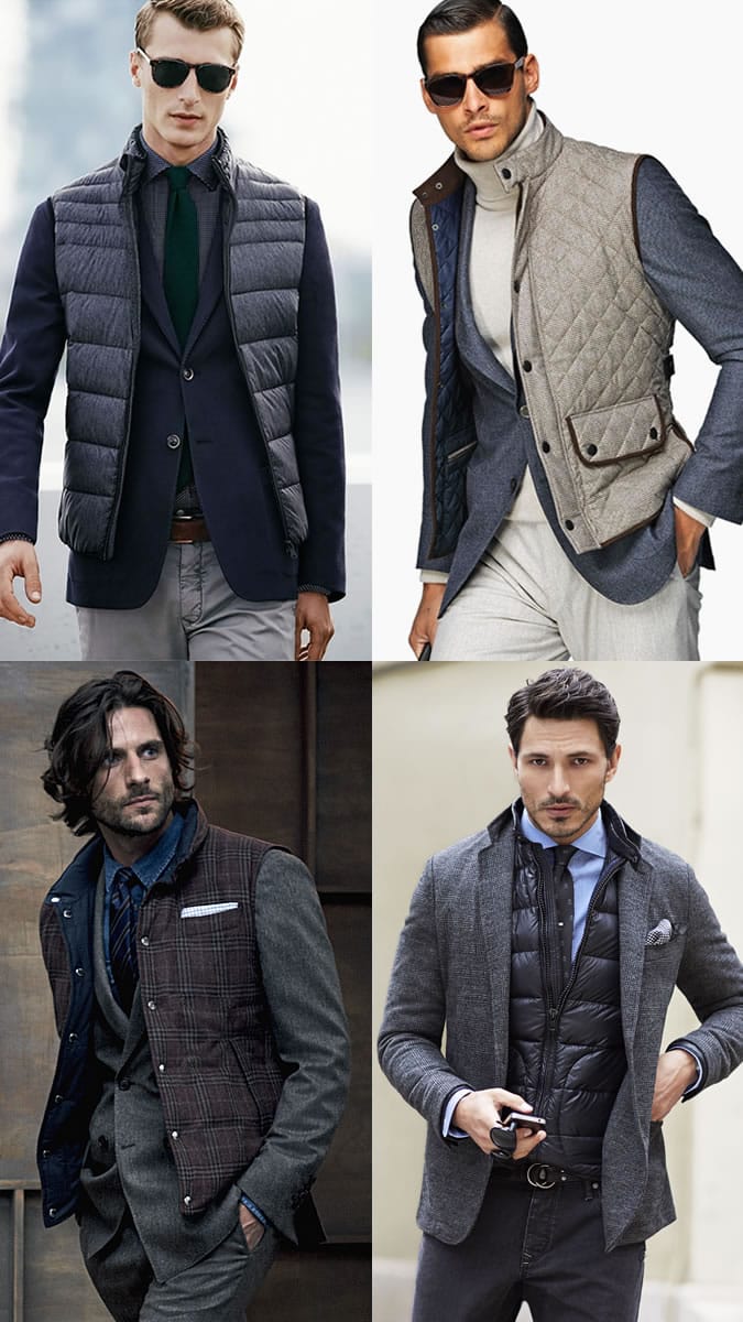 Мужчины в жмлетках, пиджаках и брюках