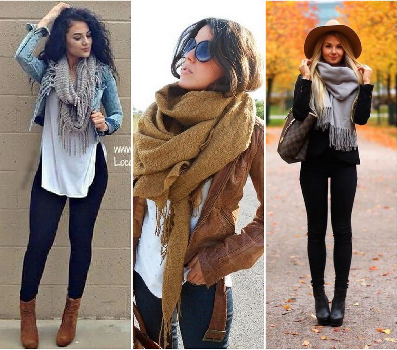 Как завязывать красиво шарф на пальто или куртку?