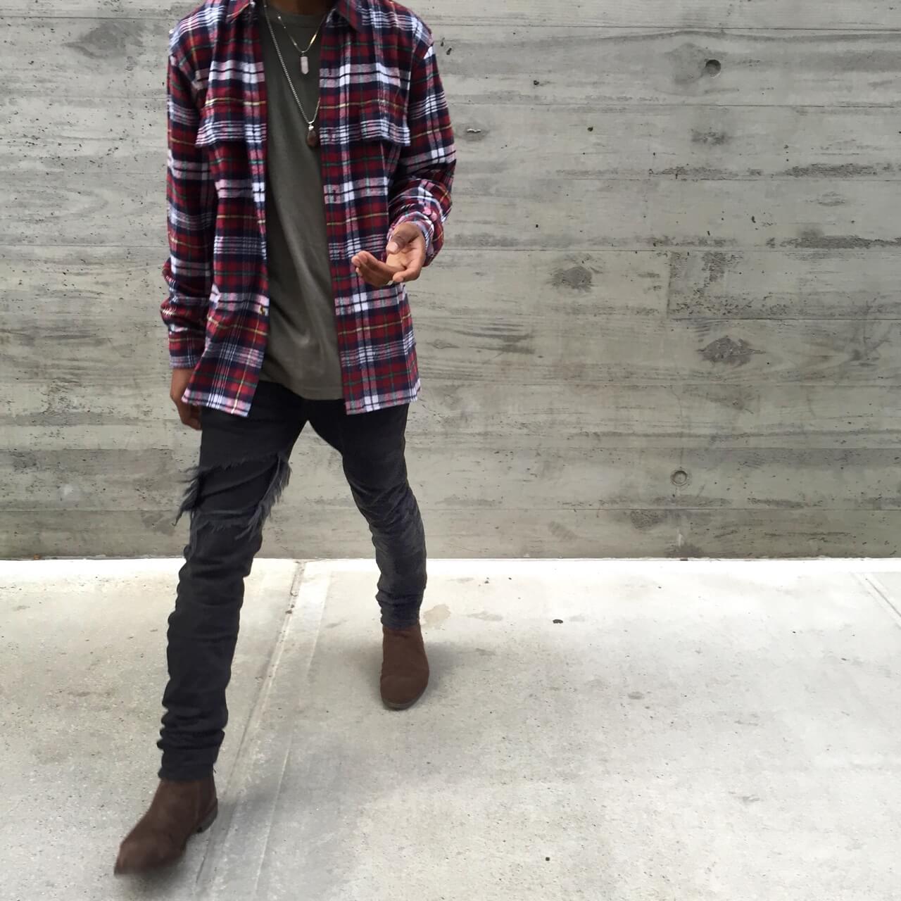 flannel chelsea boots