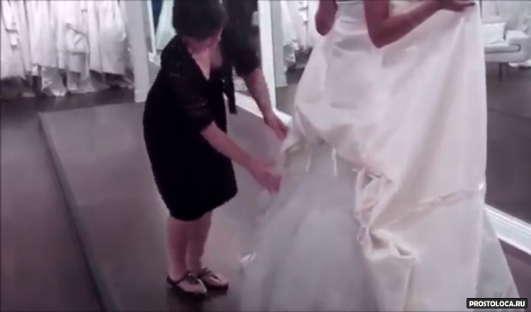 как убрать шлейф свадебного платья
