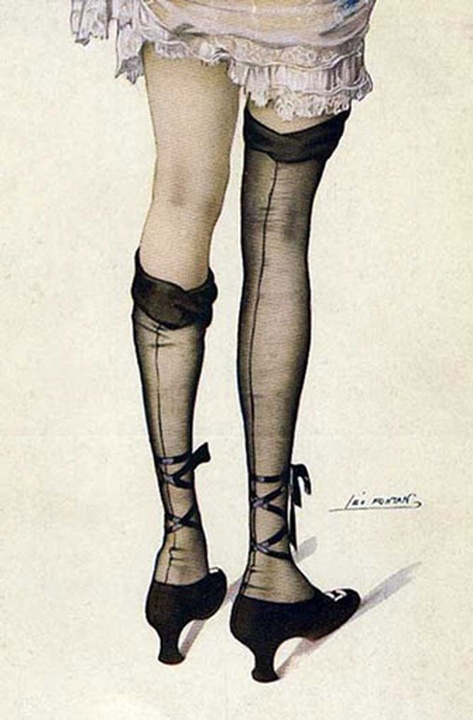 Работы Лео Фонтена - пример того, как женская ножка в чулке становится самостоятельным объектом искусства. 