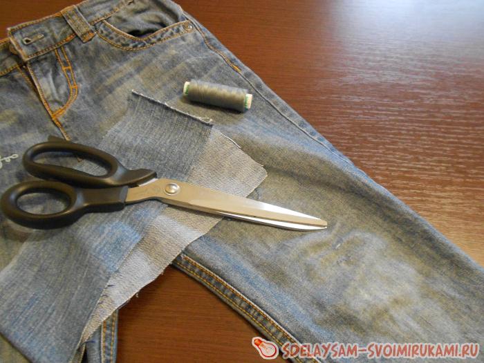 Как залатать джинсы на коленках