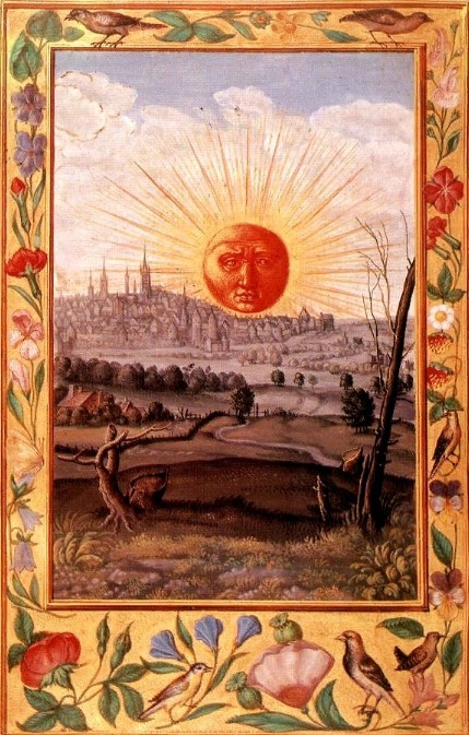 Солнце как символ золота. Иллюстрация из алхимического трактата «Сияние Солнца», XVI в.