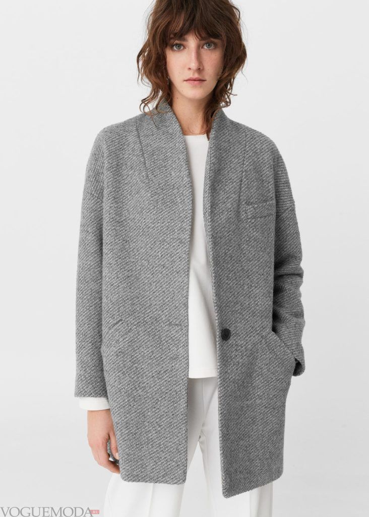 базовый гардероб для женщины: пальто серое