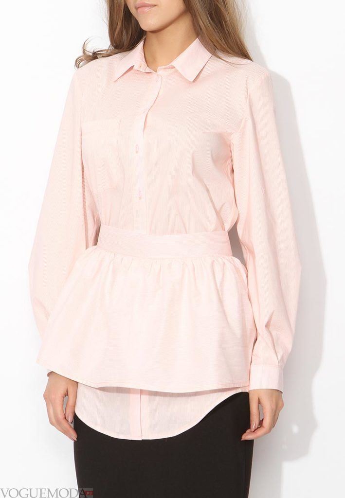 блузка с поясом розовая