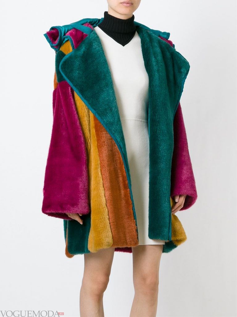 Верхняя одежда осень зима 2019 2020: модная шуба разноцветная