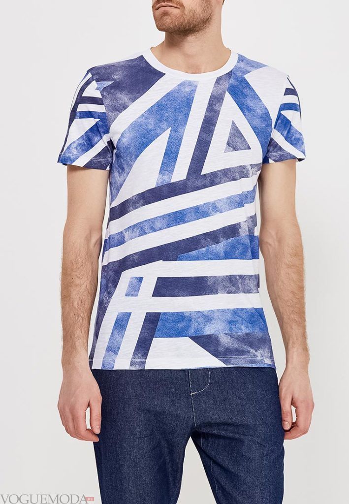 мужская футболка с геометрическим принтом