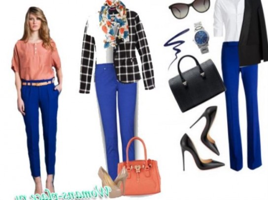 брюки темно-синего цвета ведущие стилисты рекомендуют сочетать