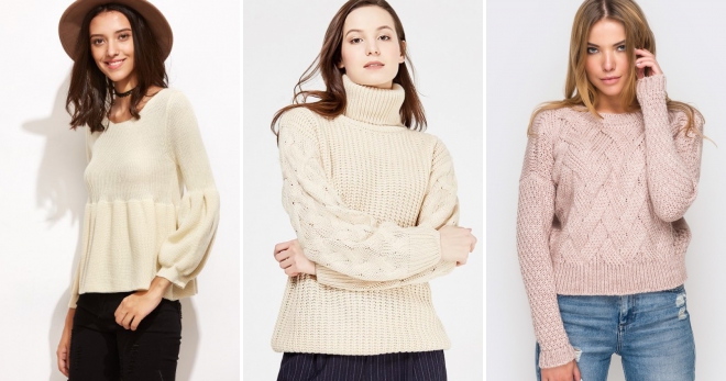 Бежевый свитер – самые модные модели и с чем их носить?