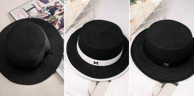 Шляпа канотье с лентой черная