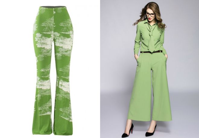 светло зеленые брюки 2017