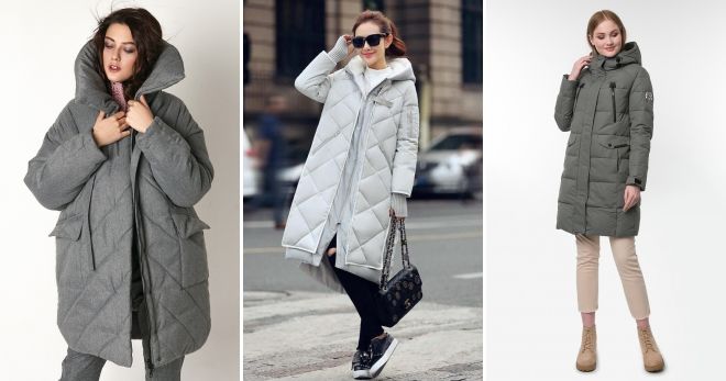 Gray down jacket-cocoon